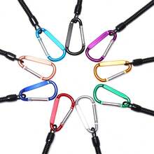 Durable Anti-Lost Retractable Elastic Rope Spring Safety Lanyard Key Chain Tactical Portable Fishing Cord Accessories - Multicolor - View 8