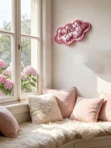 1pc Disco Mirror Cloud Wall Decor Hanging Ornament, Home Reflective Decorative Item - Pink - View 1