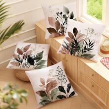MEMNUN Bộ 4 vỏ gối in hình lá màu nước nhạt (không bao gồm ruột gối), làm từ vải polyester, in một mặt, kích thước 17.7*17.7in (45*45cm) / 19.69*19.69in (50*50cm) / 15.75*15.75in (40*40cm). Vỏ gối trang trí hình lá tự nhiên, vỏ gối trang trí nhà cửa cho phòng ngủ, quà tặng. - Nhiều màu - Xem 6