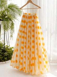 Falda de mujer con estampado de lunares difuminados de moda de verano - Multicolor 2 - Ver 12