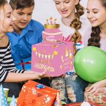 Scatola regalo per soldi per compleanno, scatola portasoldi estraibile, include adesivi fai-da-te e biglietto di auguri. Adatto a tutte le età, scatola regalo sorpresa per soldi, adatta a donne, ragazze, bambini e adulti (rosa) - Visualizzare 7