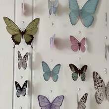 6pcs/Set Handmade Butterfly Hanging Doorway Curtain With Pearl For Home Decoration&Room Decoration, Finished And Unfinished - Multicolor - View 5
