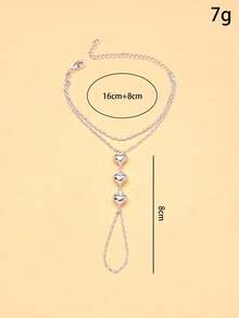 1 chiếc dây đeo ngón tay hình trái tim 3D bằng kim loại thời trang, trang sức đeo tay tối giản đa năng. - yêu - Xem 7