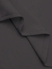 Camisa casual de manga larga de un solo pecho y holgada de unicolor para mujer, otoño - Gris Claro - Ver 4