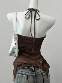 Blusa casual de mujer con cuello de corbata y estampado de anacardo, versátil para uso diario - Multicolor 2 - Ver 2