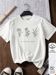 1 Pieza Moda Informal Para Hombres Y Verano de Mujeres Mujeres Suelto Camiseta NO Lluvia NO FLORES Estampado, %Algodón Blanco Manga corta Gráfico Camiseta, Parte trasera A Escuela Ropa, Escuela Conjunto de ropa Ideas, Volver A Escuela Elementos esenciales, primero Día De Escuela Conjunto, Espalda A Escuela Conjuntos de ropa 2026 Informal Versátil para vacaciones, fácil de combinar, para uso diario, estilo urbano, conjuntos de vacaciones, conjuntos de fin de semana. - Blanco - Ver 1