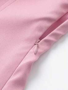 Top camisero con lazo decorativo, unicolor de estilo minimalista y de moda, adecuado para el verano - Rosa - Ver 9