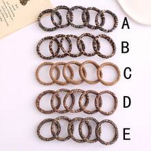 5pcs Leopard Print Casual Polyester Elastic Hair Ties, All Season - B - View 5