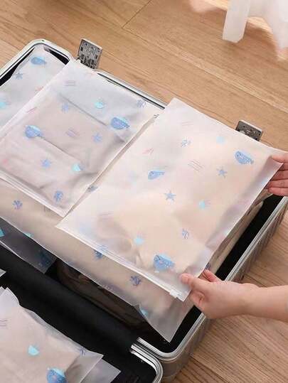 10个透明收纳袋，适用于DIY手工材料、运输包装，磨砂拉链塑料袋，可保持衣物清洁，透明塑料服装袋，可用于包装T恤、衬衫、文件、衣物，可重复使用，磨砂密封袋，适用于医院用品、孕妇用品、旅行收纳、整理收纳。