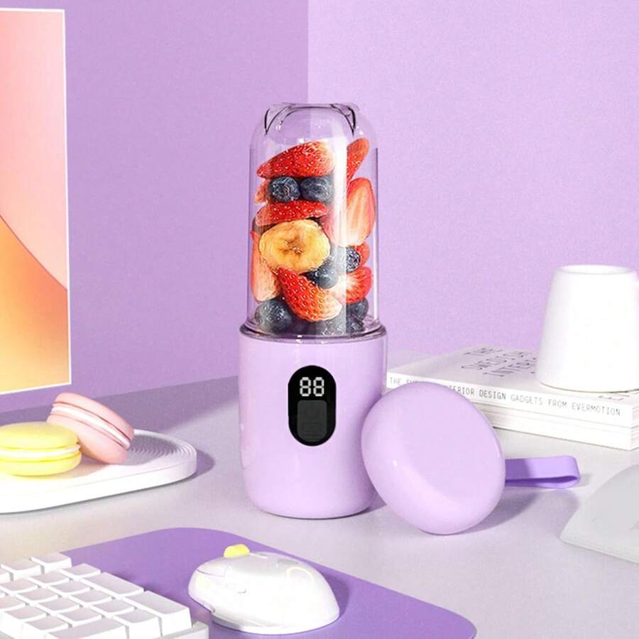 Portable Blender & Juicer With Ice Crusher-USB Rechargeable Personal Blender – 500ml Portable Smoothie Maker, 1500mAh Battery, 16 Stainless Steel Blades For Ice Crushing & Juicing – Quiet Operation For Travel, Gym, Office