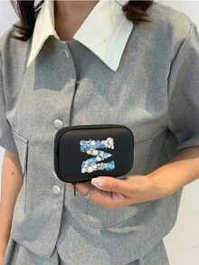 A-Z字母黑色EVA收纳包，旅行数据线及USB线收纳盒，电子产品收纳袋，适用于数据线、充电器、耳机、耳塞、U盘等——防震防水，小巧拉链钱包，方便收纳科技装备，线缆管理，小工具收纳——适用于音乐节、通勤、办公室、学校、宿舍、居家——男女老少皆宜，学生、职场人士、旅行者——情人节、母亲节、生日、毕业礼物佳选 - 彩色 - 查看 4