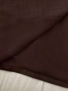 Conjunto de 2 piezas de chaqueta de traje y pantalones de cuello alto de un solo botón, estilo casual de negocios, apto para todas las estaciones - Marrón 2 - Ver 6