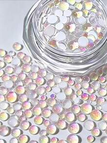 1盒「Mermaid Bubble」雙風格幻彩臉部裝飾水鑽，多尺寸極光漸層水鑽套組，適用於人魚妝容、音樂節、動漫展、攝影 - 彩色 - 查看 11