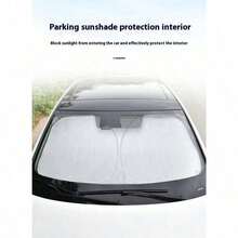 Foldable Windshield Sun Shade, Front Window Sunshade, Blocks UV Rays To Keep Your Car Cool, Universal Thick Sunscreen Board For Car Interior Shading And Cooling - A - View 11