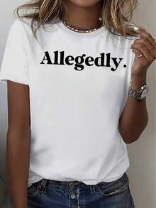Camiseta de moda para mujer, camiseta de cuello redondo con diseño estampado, camiseta casual de manga corta para mujer.una camiseta estampada muy distintiva / estilo unisex / adecuada tanto para hombres como para mujeres / resistente a las arrugas / transpirable - Blanco - Ver 8