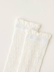 3 Pairs Girls Mesh Socks, Breathable Hollow Out Socks, Princess Style For Summer Girls' Socks Children's Socks - Beige - View 8