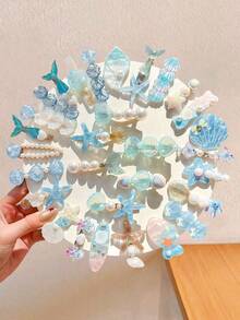 5/10pcs/Set Ocean Style Shell & Starfish Hair Clips, Mermaid Side Bangs Clips - Suitable For Girls And Women, Fits Various Hairstyles And Occasions, Random Color,Hair Barrettes - Multicolor - View 7
