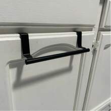 Barra para toallas de una sola barra que se instala sobre el gabinete, sin necesidad de perforar, instalación directa en la puerta del gabinete, estante de almacenamiento de cocina, suministros de cocina, estante de almacenamiento, estante colgante, utensilios de cocina - Multicolor - Ver 2