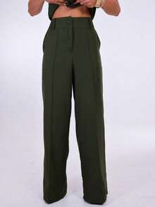 Calca Pantalona De Alntaria  Risco calca111114 - Verde Militar - Visão 5