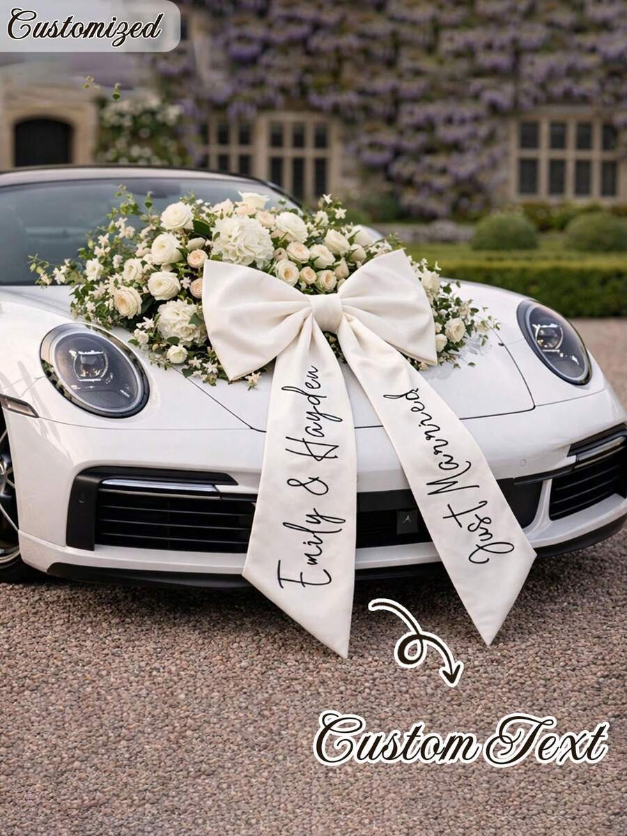 Pita Mobil Pengantin Kustom, Pita Satin Besar dengan Nama yang Dipersonalisasi, Dekorasi Mobil Pengantin, Properti Foto Pernikahan Romantis, Dekoratif, Dapat Digunakan Kembali, Rumah & Kehidupan, Cinta Abadi, Hadiah Ulang Tahun