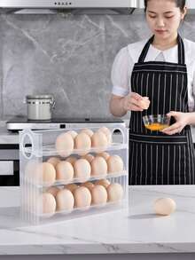 Refrigerator Egg Storage Box - Egg Holder Tray - Fridge Organizer Rack, Kitchen Egg Holder, Kitchen Storage Accessories - Washable Plastic Egg Dispenser, Space-Saving Egg Storage Rack, Ideal For Kitchen And Refrigerator Organization - Multicolor - View 9