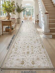 DAJIANG 1 pieza - Alfombra vintage de estilo bohemio lavable y grande, adecuada para pasillos, salas de estar y otros espacios, plegable, suave y cómoda, antideslizante y lavable, aplicable para sala de estar, cocina, dormitorio, estudio, mesita de noche - Decoración del hogar, alfombra de entrada, decoración de habitación de vacaciones - Multicolor - Ver 19