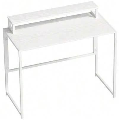 Hopfällbart datorbord med skärmstativ för hemmakontor, 100 x 48 x 87,5 cm