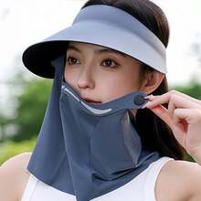 1 chiếc mũ che nắng mùa hè chống tia UV, che kín mặt, làm từ chất liệu lụa băng thoáng khí, có nam châm. - Nhiều màu - Xem 4