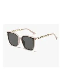 1 pieza Gafas de sol de hombre con marco grande y retro, templos con decoración metálica, elegante para uso diario, ir al trabajo, conducir, vacaciones en la playa - Multicolor - Ver 14