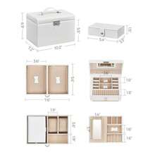 SONGMICS Caja Joyero de 3 Niveles, con 2 Cajones, con Mini Caja Portátil para Viajar, con Asa, Cerradura, Regalo Ideal, MJBC121W - Blanco - Ver 6