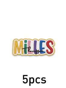 Custom Colorful Letter Name Patch, Personalized Rainbow Text Patch Sticker For Jackets Hoodies Backpacks Tote Bags, Customized Embroidered Name Clothing Badge, Customizable Fashion Label Decor, Aesthetic Street Style Accessory - Style H - View 25