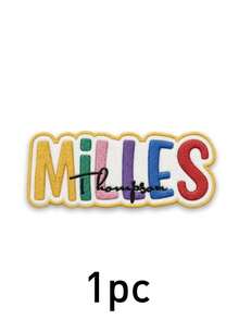 Custom Colorful Letter Name Patch, Personalized Rainbow Text Patch Sticker For Jackets Hoodies Backpacks Tote Bags, Customized Embroidered Name Clothing Badge, Customizable Fashion Label Decor, Aesthetic Street Style Accessory - Style H - View 36