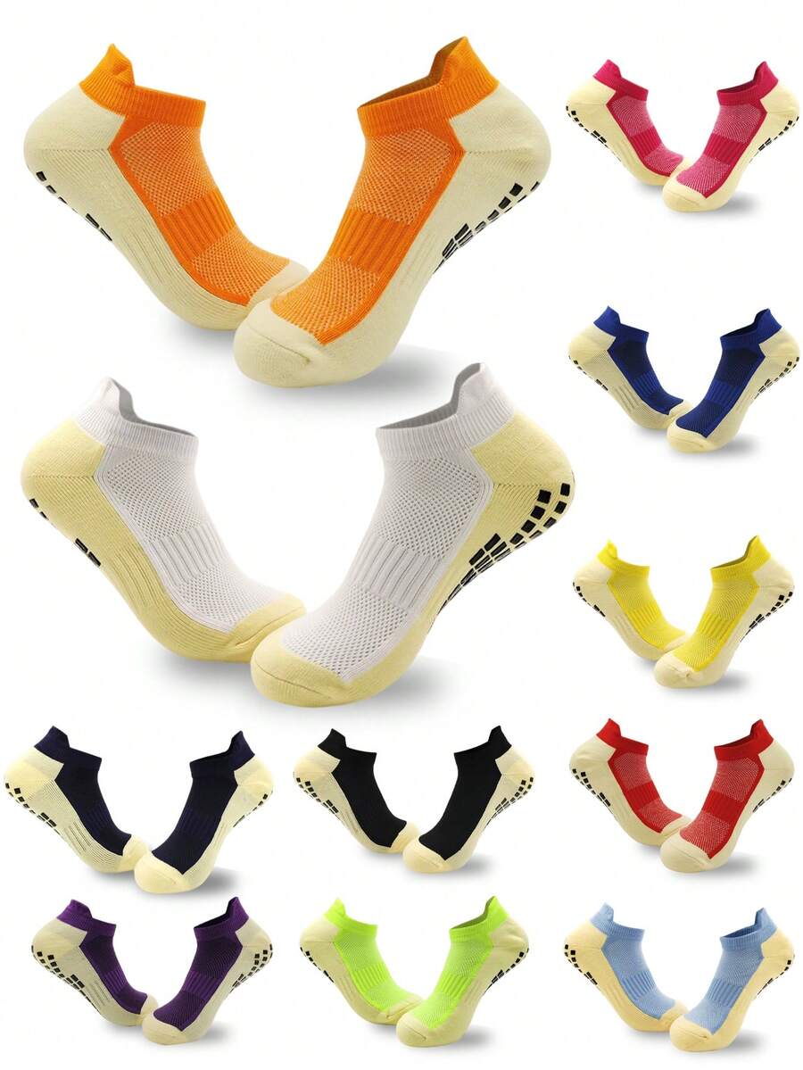 Short Ankle Design Football Socks, Professional Match Sweat-Absorbent Odor-Resistant Silicone Non-Slip Soccer Sports Ankle Socks
