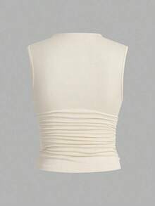 3 Piezas Blusas Sin Mangas Con Pliegues - Rojo y blanco - Ver 6