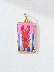 1pc Gold-Plated Colorful Enamel Pendant Necklace, Customizable Tropical Fruit Theme Pendant Necklace, Delicate Paperclip Chain Layered Jewelry, Cute Stackable Beach Holiday Daily Wear Women Gift - Multicolor - View 38