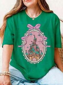 short-sleeveBlusas para mujer Coquette Castle Shirt, Camiseta Magical Castle, Magic Kingdom, Camiseta rosa con lazo para niñas, Camiseta con lazo, Camiseta de algodón para mujer, Camiseta de cuello redondo gruesa y suave, Camiseta corta estampada para mujer, Top casual de estilo retro estético adecuado para chicas y mujeres, Camiseta holgada de moda de verano adecuada para viajes, uso diario en la calle, trabajo o para relajarse, Tops para mujer, Ropa vintage, Camisetas vintage para mujer, Tops lindos para mujer, Camisetas de algodón para mujer, Zueco, Camisas de Halloween, Ropa de verano, Tops casuales estilo punk western para mujer, Atuendo del 4 de julio, Atuendos de vaquero para mujer, Ropa% algodón Y2k, Ropa gótica linda para mujer, Top blanco y negro, Tops vintage, Ropa para mujer, Ropa gótica retro blanca para mujer, Moda coreana, Camisetas para mujer, Cam Wear- gym y2k Cuello Redondo Algodón Tejido Suave Manga Corta100% Cotton - Verde - Ver 4