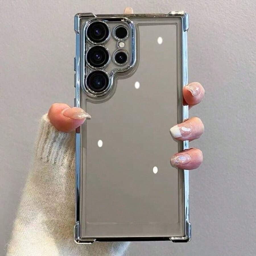 柔软加厚边框手机壳，兼容三星 Galaxy A17、A57、A37、A56、A26、A36、A16、A06、A05、A15、A25、A35、A55、A54、S26、S25 Ultra/S25 Plus/S24 Ultra/S24 FE/S23 Ultra/S22 Ultra - 銀色 - 查看 1
