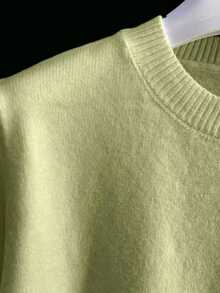 Men's Casual Versatile Solid Color Short Sleeve Knit Top, Suitable For Daily Wear And Commuting - Yellow - View 7
