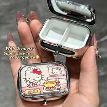 Mini Metal Pill Box With Mirror, Portable Medicine Organizer, Moisture-Proof Light-Proof Sealed Travel Storage Box - Multicolor - View 1