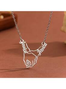 Dây chuyền mặt rỗng khắc tên/chữ theo yêu cầu, làm từ thép không gỉ 304, quà tặng Valentine cho người yêu. - Nhiều màu - Xem 3