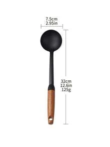 1 cái muỗng xào bằng sắt cán gỗ lỗ tròn, muỗng múc canh, muỗng xào bằng sắt tôi nitrat, muỗng nấu ăn, muỗng múc cơm, dụng cụ nấu nướng - Nhiều màu - Xem 15