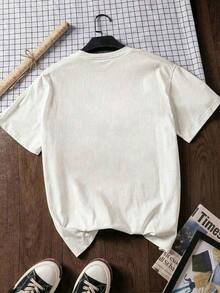 Cute 90s Vintage Goose Design T-Shirt, Comfortable Short Sleeve T-Shirt With Cartoon Letter Print, Suitable For Various Occasions, As A Gift For Festivals, Birthdays, Music Festivals, Casual And Versatile Wear, For Beach Vacations, Simple And Fashionable, Suitable For Daily Wear By Women And Girls. -High-Quality Breathable - 白色 - 查看 2