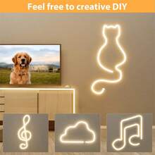 Acosh Neon 5V LED Neon Light Strip, Battery Powered, High Brightness Flexible Cuttable Neon Light, Warm White/White, Suitable For TV, Room, Party, Halloween, Christmas (Battery Not Included) - Warm White - View 7