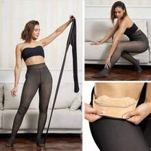 Women's Warm Fleece Lined Thermal Pantyhose - 黑色 - 查看 4