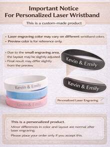Custom Laser-Engraved Silicone Wristbands, Custom Silicone Wristbands,Personalized Solid Color Sports Wristband Bracelets, Personalized Printed Silicone WristbandsBracelets Suitable For Parties, Festivals, Birthdays, Events - Multicolor - View 7