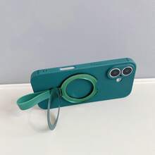 Ốp điện thoại kèm giá đỡ và dây đeo cổ tay, tương thích với iPhone 17 Pro Max, 16 Pro Max, 15 Pro Max, 14 Pro Max, 13 Pro Max, 12 Pro Max, 11 Pro Max, XS Max, 7/8 Plus, S26, 25, 24, 32, 1u, Honor. - Màu xanh lá cây đậm - Xem 3