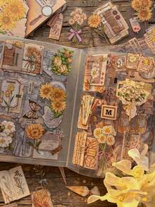 1 Pack Of 20 Pcs Coffee, Food, Flower, Book, Life Decorative Stickers, Scrapbooking Materials School Supplies - DT1356 - View 2