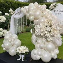 237 Stücke Elfenbein Perlen Latex Luftballons mit Perlen Dekor, geeignet für Geburtstagsfeiern, Hochzeiten, Abschlussfeiern, Babypartys, Jahrestage, Babypartys, Partys, Heimdekoration, Raumdekoration, Fotohintergrund, Neujahr und Valentinstag - Übersicht 13
