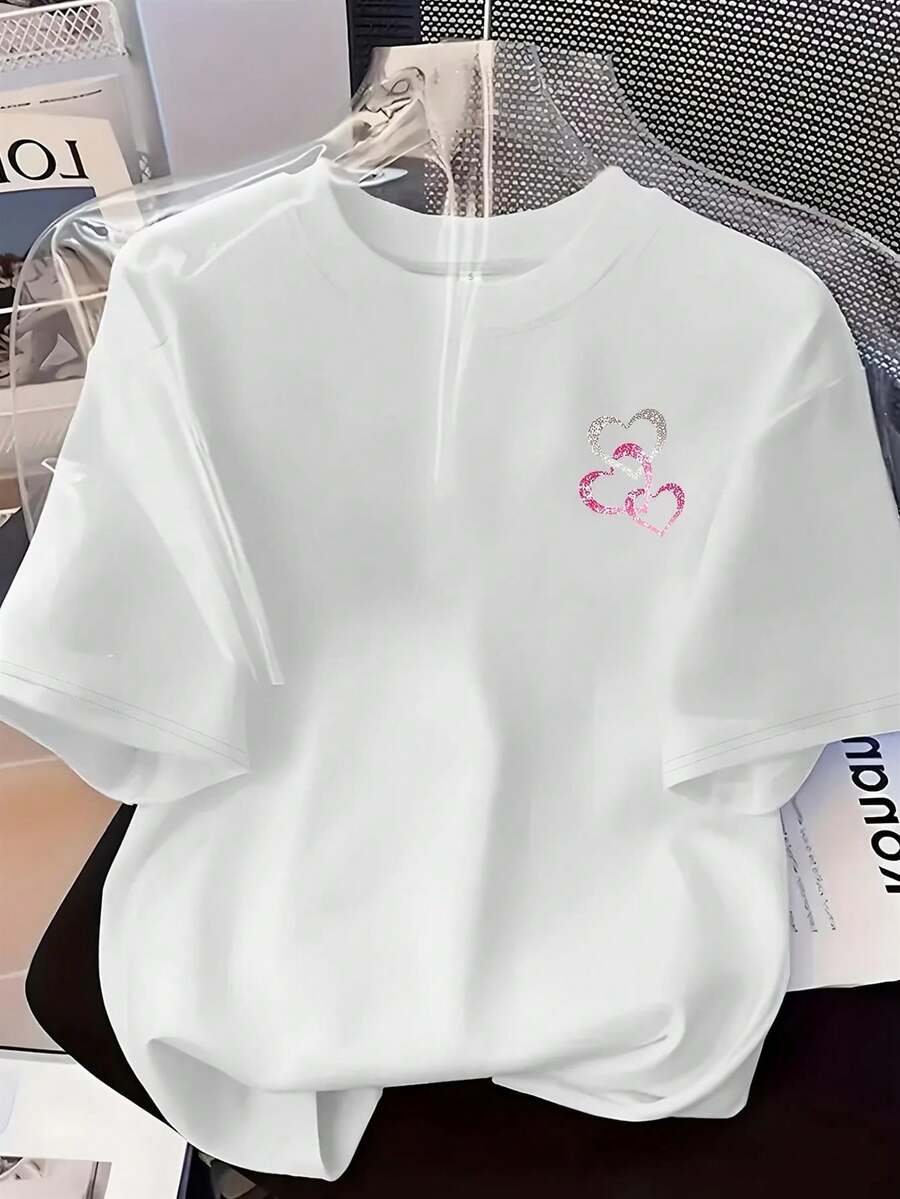 Plus Size Women's Short Sleeve Crew Neck T-Shirt - Casual Summer And Spring Blouse - Relaxed Fit, Machine Washable - Casual Short Sleeve Crew Neck Clothing - In Stock - Plus Size Women's Clothing, Sizes 16+ (If Applicable) - White - View 1