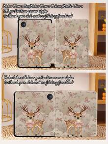 麋鹿图案平板电脑保护套，兼容 iPad Air 8 (M4) 2026 (11/13 英寸)、9.7/10.2/10.5/10.9/12.9/Pro 11（第十代），兼容三星 Galaxy Tab S6 Lite 10.4 英寸，兼容 Kindle Paperwhite 第十二代（2024 年款）、2022 年款 Kindle（第十一代），柔软防摔，智能支架/自动唤醒/睡眠功能。植物图案保护套。 - 彩色 - 查看 10
